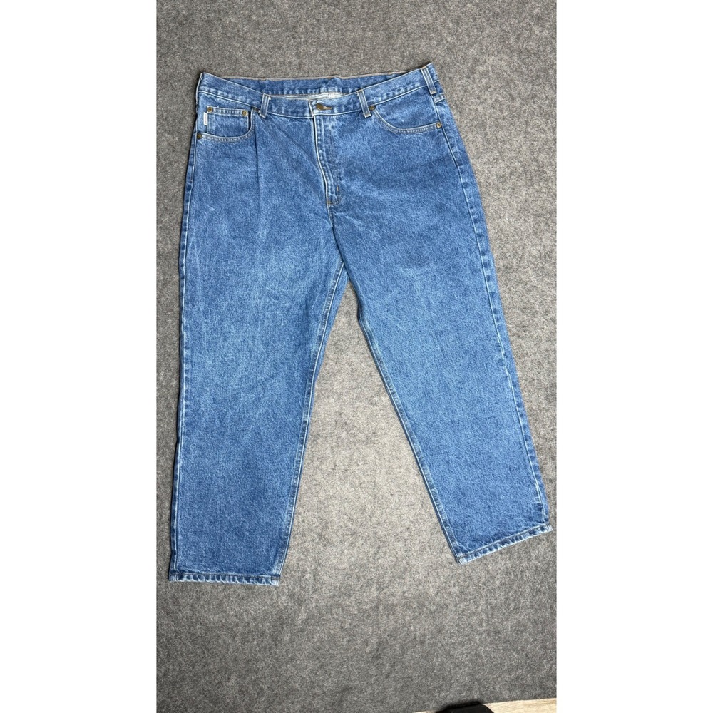 Carhartt Mens Relaxed‎ Fit Straight Leg Denim Jeans Blue Medium Wash 37x27.5